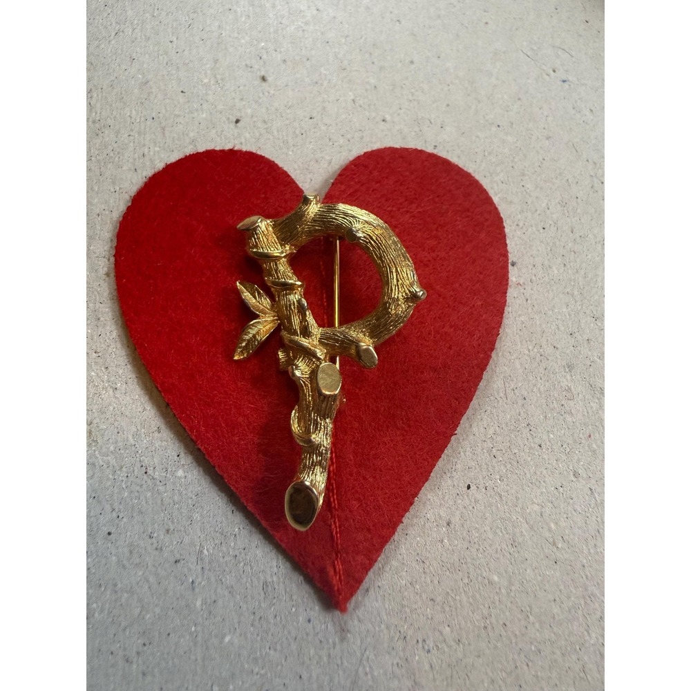 Vintage Sarah‎ Coventry Bamboo brooch pin gold tone